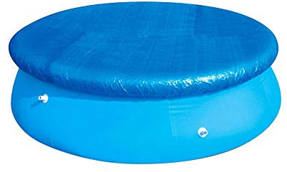 Bâche de protection ronde pour piscine - Facile à installer - En polyéthylène tissé - Durable et résistant à la poussière - Convient pour la maison, la piscine, le jardin extérieur (bleu, 183 cm)