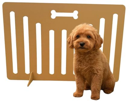 See-Through Dog Bone Wooden Stopper Barrier – No-Drill Safety Gate for Doorways & Stairs – Lightweight, Portable, Easy Access, Smooth Hold Pet (SIZE HIGHT X WIDTH) (80cm x 80cm)