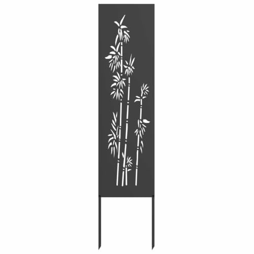 vidaXL Garten Sichtschutz-Leinwand Floral Schwarz 32 x 140 cm