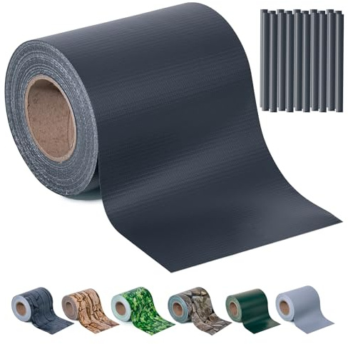 PVC Sichtschutzstreifen Zaun 35m x 19cm Anthrazit inkl.20 Clips, Blickdichte & wetterfeste Zaunfolie, Zaunblende für Doppelstabmattenzaun & Einzelstabmattenzaun, Sichtschutz für Gartenzaun und Balkon