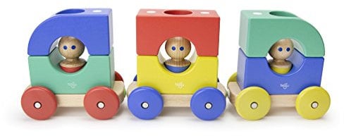 TEGU 5700655 Holzbausteine magnetisch, Bahn, Mehrfarbig, Holzspielzeug für Kinder ab 12 Monate