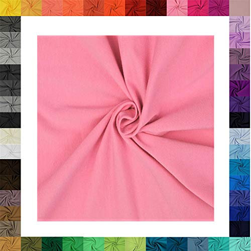 1 Meter Jersey Baumwolljersey uni Farben, 220g/m², Öko-Tex Standard 100, Stoffe, 330g/lfm (5017 Rosa)