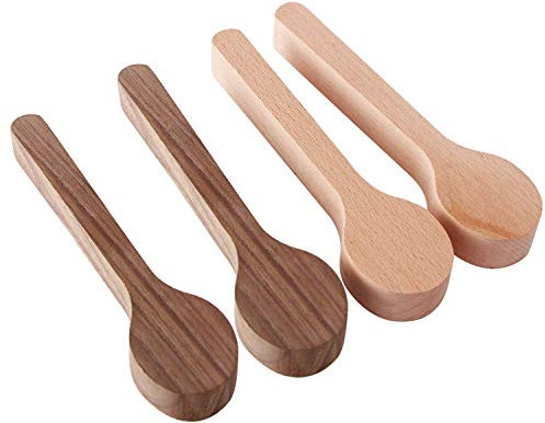 Wood Carving Spoon Blank Set Beech and Walnut Unfinished Wooden Craft Whittling Carving Kit for Beginner Whitteler (4pcs)