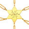 U7 Polygon Jigsaw Pendant Necklace, 6 Pieces Suit Puzzle Rhombus Pendants & Chains, Make Up A Hexagram, BFF Necklace, Gold Plated Stainless Steel Gift Jewelry Necklace