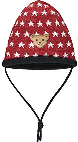 Steiff Baby - Mädchen Med sød Steiff bamrapplikation M tze, Rot (TANGO RED 4008), 45 EU