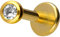 PIERCINGLINE Titan Labret Stecker Gewinde KRISTALL kristallklar Goldfarben 2 x 1,6 x 6 mm Piercing Ohr Lippe Nase