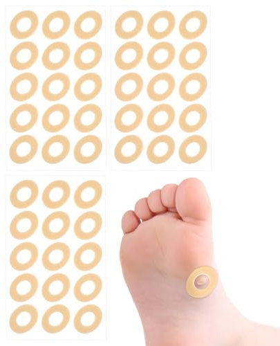 DOITOOL Pansementss Cors Aux Pieds - 45 Pièces Protecteurs Mousse Cors de Latex Adhésive, Confortables et Discrets Pansementss Verruess Plantaire pour Réduires la Douleurs au Pied et à la Cheville