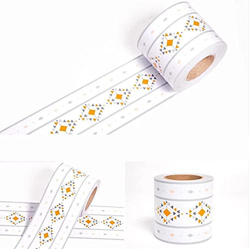 Dostear Frises Papier Peint Géométrie grise 12 X 1000cm Moulure Murale Autocollant Murals Adhesif Murale Plinthe Adhesive PVC