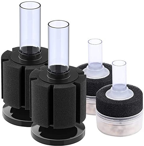 GZjiyu 2 STK Schwammfilter Aquarium,Biologie Luftheber Filter Aquarium mit 2 Luftsprudelstein Geeignet für Aquarien,Wasserqualität Reinigen und Deerhöht