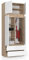 BDW Kleiderschrank mit 4 Türen, 4 Einlegeböden, Kleiderbügel, 2 Schubladen - Aufbewahrungsschrank - Moderner Schrank für das Schlafzimmer Wohnzimmer Diele - 234x90x51cm - Eiche Sonoma/Weiß