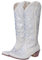 HOTRA Stivali Texani Donna Alti 2021 Stivali al Ginocchio Ricamati in Cristallo Stivali da Neve Grossi Pelle Morbida Stivali da Equitazione Casual (Color : Bianco, Size : 38 EU)