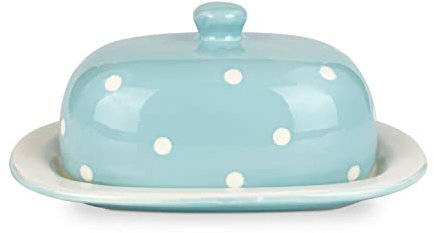 Isabelle Rose Butterdose aus Keramik mit Punkten, 9 x 20,5 cm, 5094