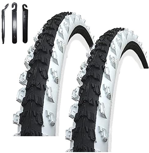 2 x Kenda K-829 26 MTB Fahrradreifen Fahrradmantel Schwarz/Weiß 50-559 (26 x 1.95) inkl. 3 Reifenheber