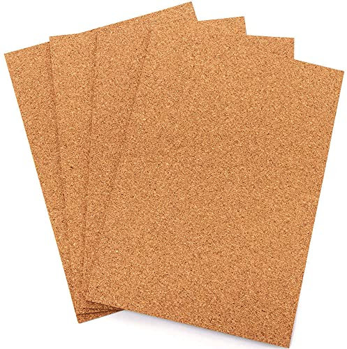Baker Ross FC910 DIN A4 Kork Platten - 4 Stück, Kleine Pinnwand Kork Platten, Kork Basteln mit Kindern
