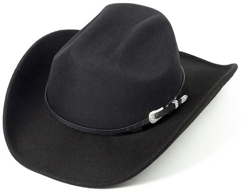 Mealah Damen 2206 Cowboy-Hut, Schwarz (ohne Kinnriemen), M/L