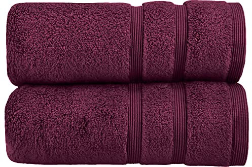 HOMESTORY Premium Handtuch-Set 2-teilig, 100% Baumwolle, Frottee, 550g/m², weich, saugstark und schnelltrocknend, Oeko-Tex 100, Beere, 2X Handtuch - 50x100 cm