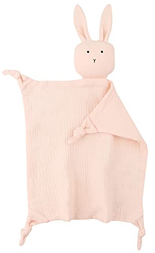 ISAKEN Schmusetuch Baby, Schmusetuch Schnuffeltuch Kuscheltuch Musselin Baumwolle Babydecke mit Hase Puppe Komfort für Neugeborene Babys & Kleinkinder, Baby Geschenk zur Geburt Junge & Mädchen