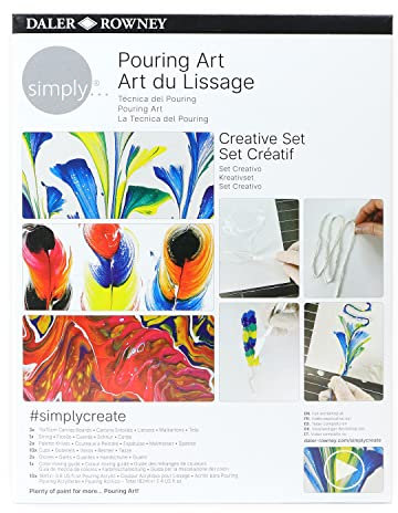 Daler-Rowney Simply, Creative Set, Técnica de Pouring, Pintura Acrílica, Caja de cartón, Colores Surtidos