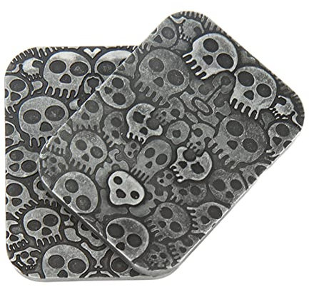 Haptic Slider Metal, Skull Pattern Magnetic Stress Relief Push Slider Toy Autism Sensory Toy, Cool Gadgets Desk Fidget Toys for Adults, Kids, Teens, EDC ADHD Pocket Anti Stress Toy