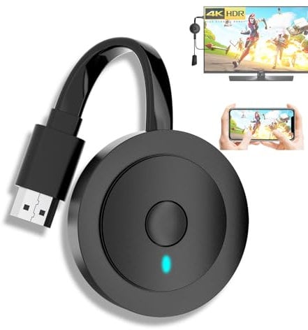 4K Wireless HDMI Display Dongle Adapter 1080P, WiFi Streaming Movies, Shows Receiver for i-Phone, i-Pad, Android, Tablet, Laptop, Window to HDTV/Monitor/Projector, Compatible Miracast, Air Play, DLNA