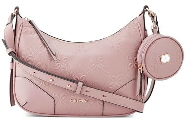 Nine West Damen Brooklyn Crossbody Top Zip with Pouch Umhängetasche, Rosequartz