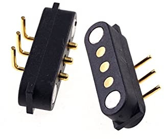 HAVHAV 5 Stück federbelasteter männlich-weiblicher 2,54-mm-Raster durch Löcher, PCB-BTB-Stecker, 2 A, 36 V DC, magnetischer Pogo-Pin, 3-polig (Color : Horizontal)