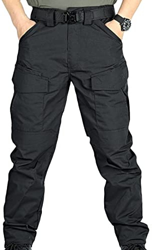 HAOLEI Waterproof Combat Trousers for Men UK Sale Clearance Stretch Work Trousers Lightweight Quick Dry Hiking Walking Bottoms with Multi Pockets Outdoor Cargo Pants Work Utility & Safety Trousers