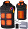 Tonfarb Gilet Chauffant Homme, Veste Chauffante avec Batterie Rechargeable 7.4V 16000mAh, Gilet Chauffant USB avec 6 Zones de Chauffage 3 Niveaux de Température pour Moto Plein air Randonnée Chasse