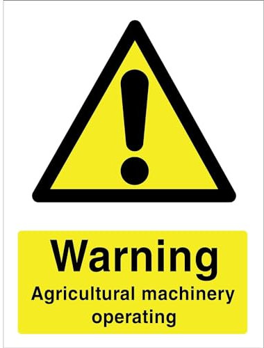 Warnung Vor Dem Betrieb Landwirtschaftlicher Maschinen Warnschild Eisenmalerei Metall Wanddekoration Gefahrenhinweis Für Innen Draußen 20X30cm