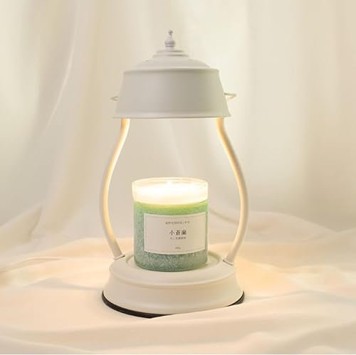 LXTaoler Candle Warmer, Adjustable Temperature Candle Lamp with 2 Bulbs(50 W) for Bedroom Living Room Study Decor (White 6‘’x 12'')