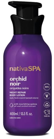 O Boticário Nativa SPA Orquídea Noire, Crema Hidratante Corporal, Perfumada Loción Para El Cuerpo con Gotas de Quinoa para Más Hidratación 400 ml