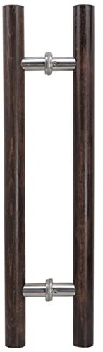 Schiebe-Scheunentürgriff, Holz-Scheunen-Schiebetür-Zuggriff, 40 cm, 60 cm, 80 cm, 100 cm lang, seitliche Montage, innen, außen, rostfrei, Torgriff für Bankettsaal, Club (dunkelbraun, 120 cm Länge, 8