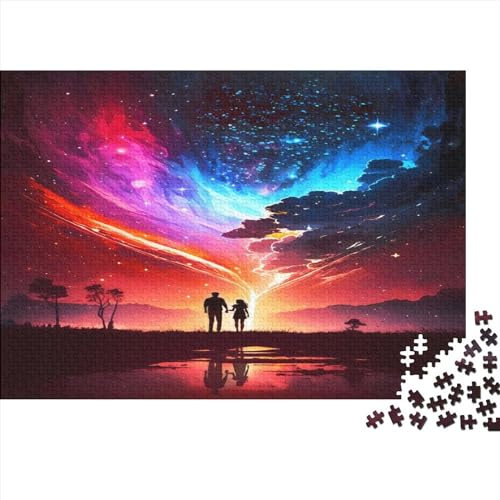 Romantic Interstellar Space Puzzlespiele Für Erwachsene, The Love of The Universe Puzzle 500 Puzzleteile, Handgefertigte DIY-Anpassung, Einzigartige 500pcs (52x38cm)