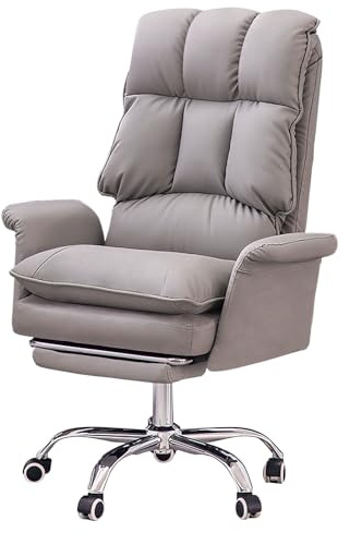 JSLJJBD Sedia da Gaming con Poggiapiedi Sedia Gaming Ergonomica Libero di Sollevare, Sdraiare, Pulegge Silenziose, Adatte per Sale Giochi/uffici, ECC. Grey