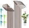KAZITOO 10 Stück 60 cm hohe rostige Bogen-Pflanzenstützpfähle, groß, halbrund, natürlicher Rost, Blumenstützring mit 5 selbstbewässernden Spikes, Starke Metall-Gartenumrandung für Pfingstrosen