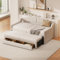 MQLAE Tagesbett 90 x 200 cm (190 cm), gepolstertes Einzel-Sofabett mit Rollcontainer, Schlafsofa mit Schubladen, Ausziehbett Bett mit Stauraum, Funktionsbett (Beige)