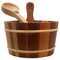 MaReBa24 - Juego de accesorios para sauna (3 piezas, madera de cedro rojo, cubo para sauna y inserto de plástico, 4 L)