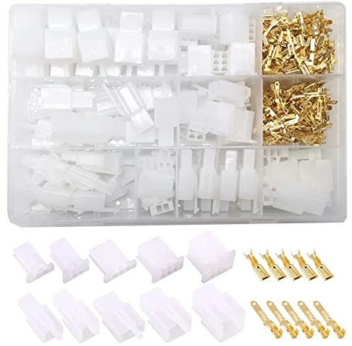 KSOPUERT 380 Stück 2,8 mm Männliche und Weibliche 2/3/4/6 Polige Draht Crimp Anschlussklemmen Mit Steckergehäuse