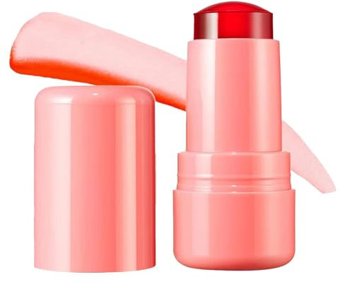 Milk Jelly Blush Stick, Milk Cooling Water Jelly Tint, 0,18 oz Wangenfarbe, aufbaubares Aquarell-Finish, Make-up-Rouge für alle Hauttöne