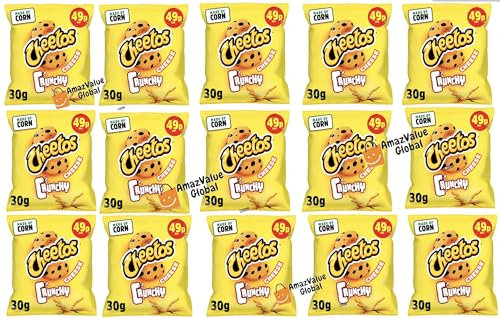 Cheetos Crunchy Cheese Snacks Crisps 30g (Pack of 15)