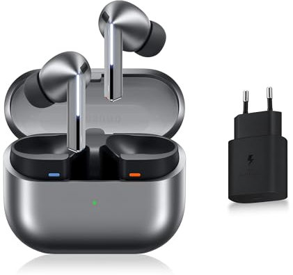 Samsung Galaxy Buds3 Pro, Écouteurs sans Fil, Réduction Active de Bruit, Bluetooth, Argent, Audio 360, Galaxy AI, Chargeur Secteur Inclus, (Version FR) [Exclusivité Amazon]