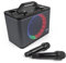 PRIXTON Karaoké Portable PartyGO avec 2 Microphones, Haut-Parleur idéal pour Les fêtes, Lumière LED RGB, Bluetooth/USB/AUX/MicroSD, Autonomie 4h, Cadeaux d'anniversaire pour Adultes et Enfants