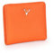 QOKLIYUI Portefeuille Court en Cuir de Couleur Unie pour Femmes, Porte-Monnaie à Boutons Multi-Cartes, Pliable, Fermeture éclair, Grande capacité, Orange