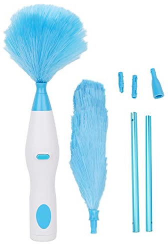 180° Bendable Electric Duster Brush, Reusable Electric Feather Dusters Window Blinds Furniture Cleaner Tool Electrostatical Spin Tool Trapping Damp Dusters for Various Shape Furniture