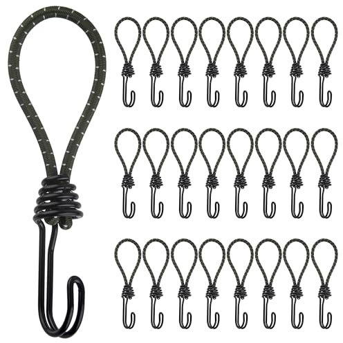 Altdeovk 12 Stück Spanngummi mit Haken, Gummispanner mit Haken, Gummispanner Planenhaken Planenspanner für Outdoor Camping Planen, Anhängerplane,Poolabdeckung,Planenspanner mit Haken (18cm)