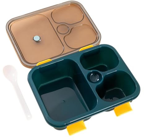 Tioheam Contenitori per il pranzo per bambini, Lunchbox per bambini | Contenitori per pranzo al sacco per bambini di grande capacità con 4 divisori | Coperchio con serratura, contenitore per il pranzo