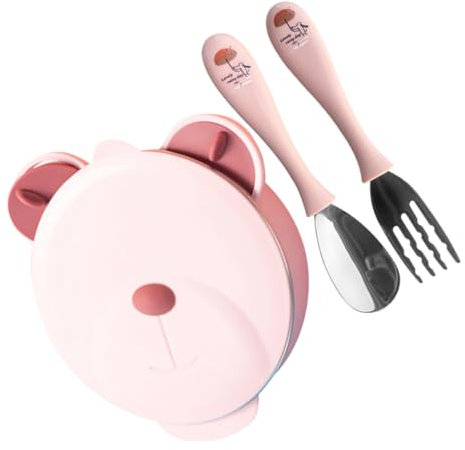 MOLUCKFU 1 Satz Speiseteller Aus Edelstahl Warmhalteschüsseln Für Babys Schüssel Warm Halten Schüssel Aus Edelstahl Babygeschirr Babyschalen Rostfreier Stahl Rosa Wiederverwendbar