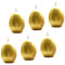 AUSWAHL Farbe + Menge - Eikerzen Dekoeier Kerze Osterei Eierkerzen farbig sortiert 4,5 x 6,5 cm - hier: 6 Stück [gold]