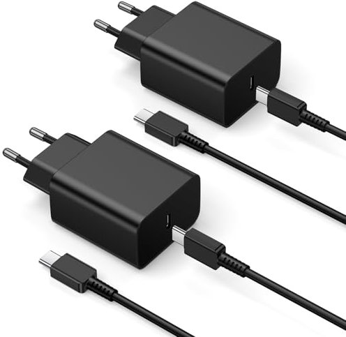 Samsung Schnellladegerät 45W, 2Pack USB C Ladegerät Adapter Schnellladekabel mit 2M Ladekabel Typ C Kabel für Samsung Galaxy S24/S23/S22/S21/S20 Ultra Plus/Note20/10/A53/Z Fold/Z Filp Stecker Netzteil