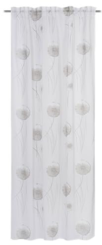 Gözze Verdeckter Schlaufenschal - Taupe - Weiß - 140 x 245 cm - Polyester - Digitaldruck Pusteblume